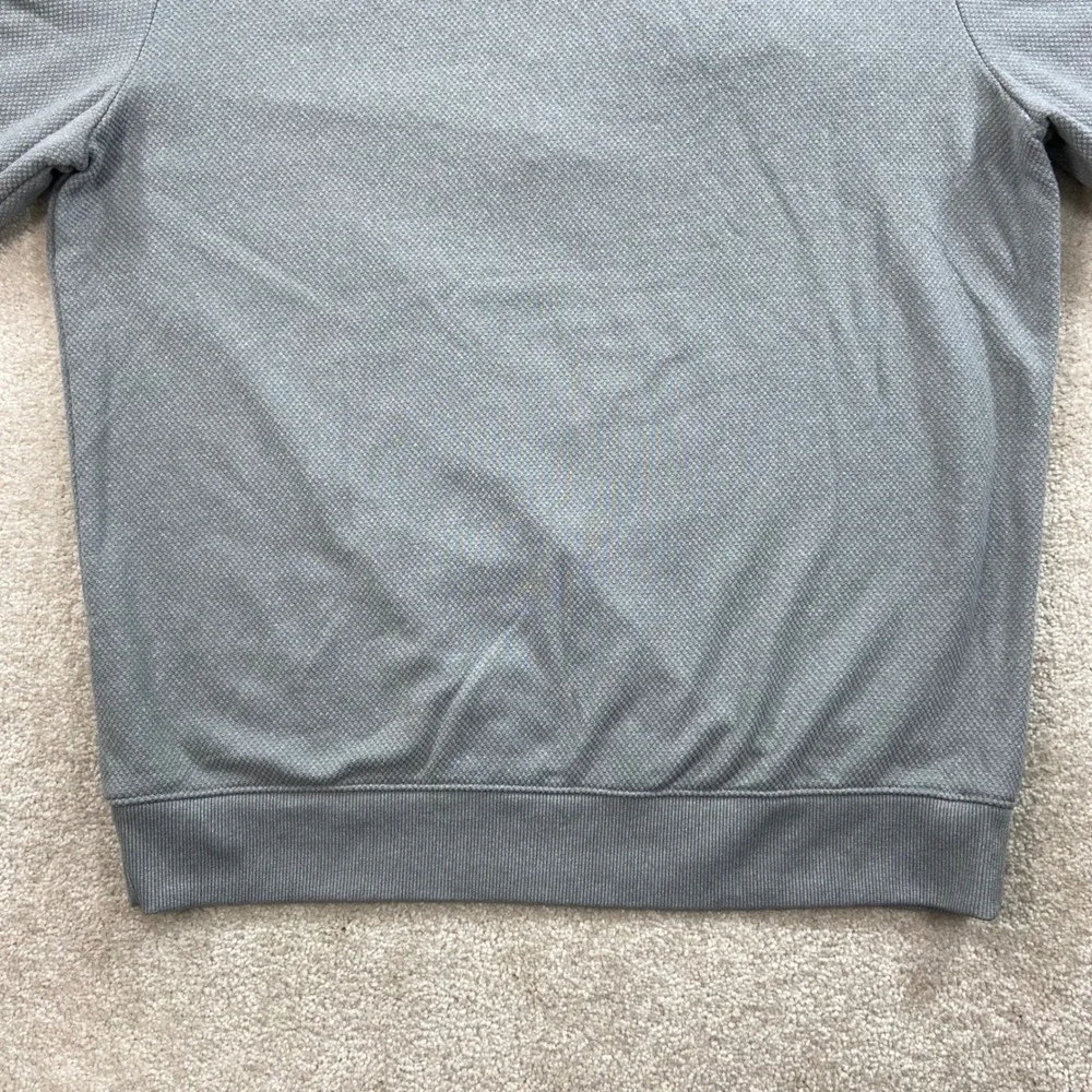 Under Armour Storm Golf Pullover Mens Large Gray Snap Mock Neck Teal Bend Logo